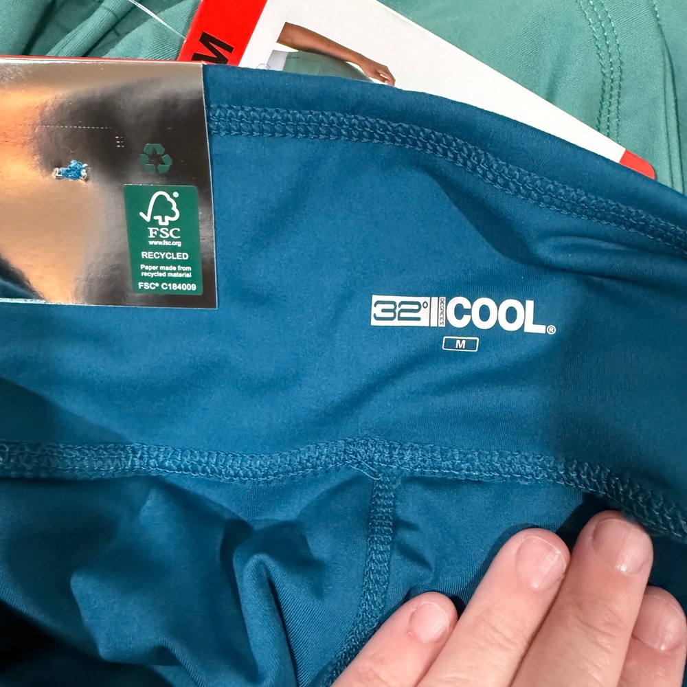 32 Degrees Cool Women Cropped Legging Blue Teal High Rise Side Pockets M 1766989 - Picture 4 of 6